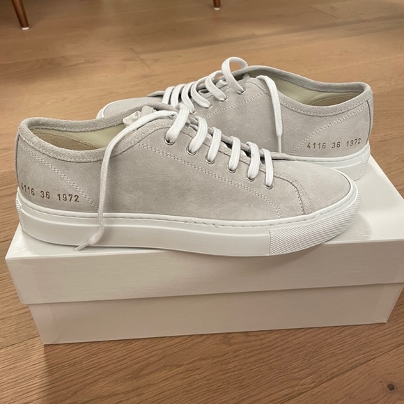 Common Projects Shoes - New Common Project Tournament Low Suede Grey 36